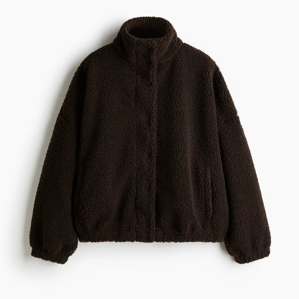 H&M Cozy Teddy Brown Sherpa Jacket xs